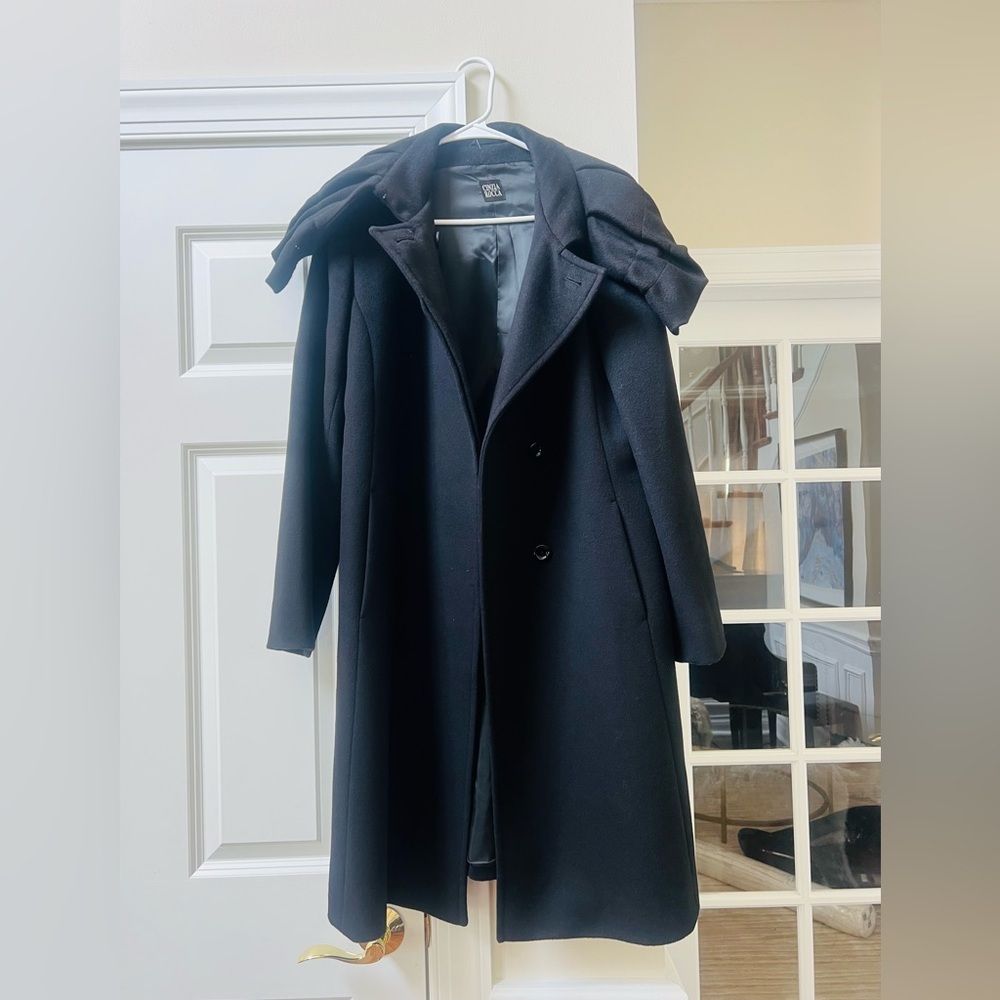 Cinzia Rocco like new stunning Black Double-Breasted virgin wool Coat - Picture 1 of 12